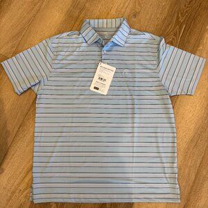 Rhoback Performance Polo "Indigo Stripe" NWT